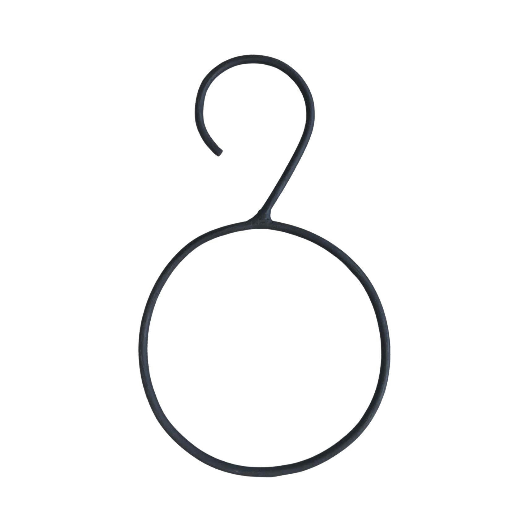 - Grand cintre rond pour foulards métal noir 15x25 cm