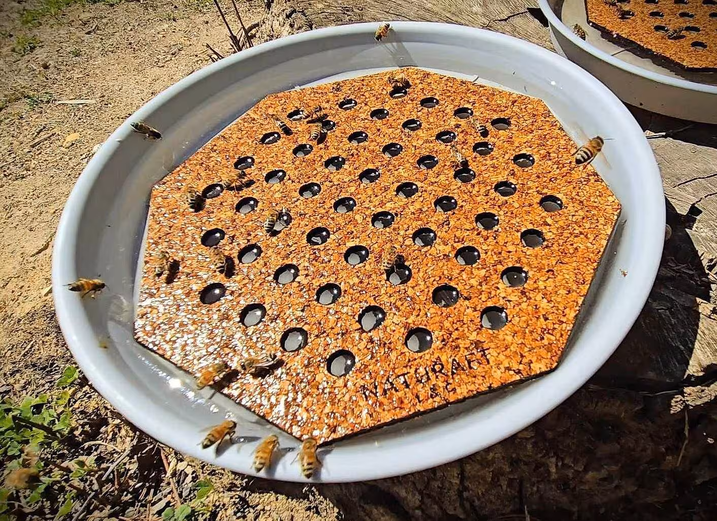 Naturaft Floating Pollinator Island for Bees |Eco-Friendly Cork Bee Waterer | Bee Drinking Station | Bee Raft | Pollinator Hydration