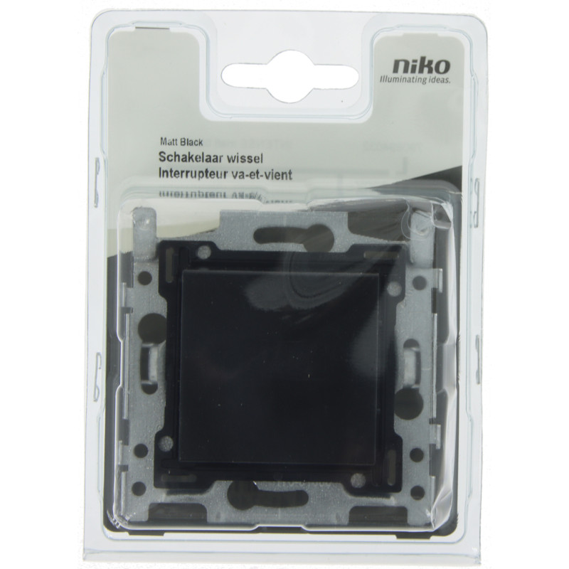 Interrupteur encastrable Intense va-et-vient Matt Black NIKO