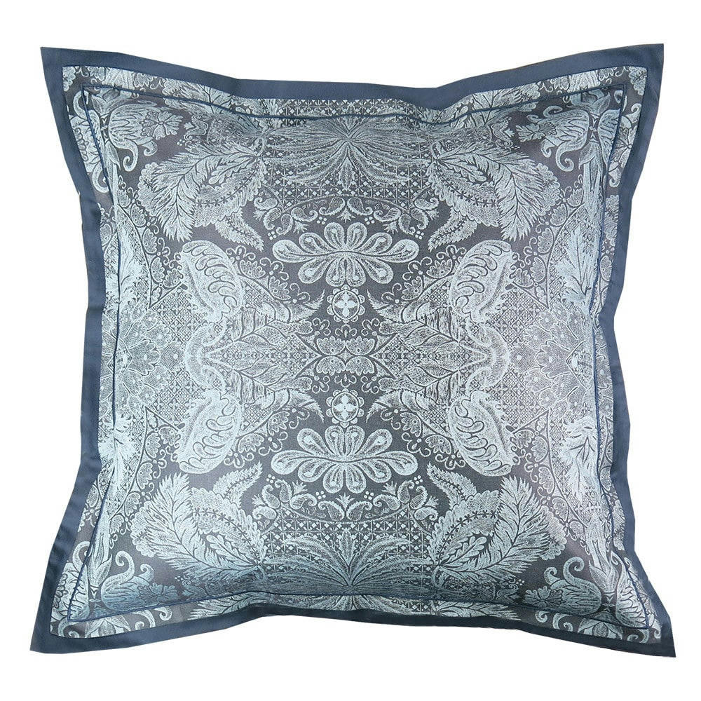 ISAPHIRE DIAMANT NOIR - Taie d'oreiller  satin de coton bleu 50x70