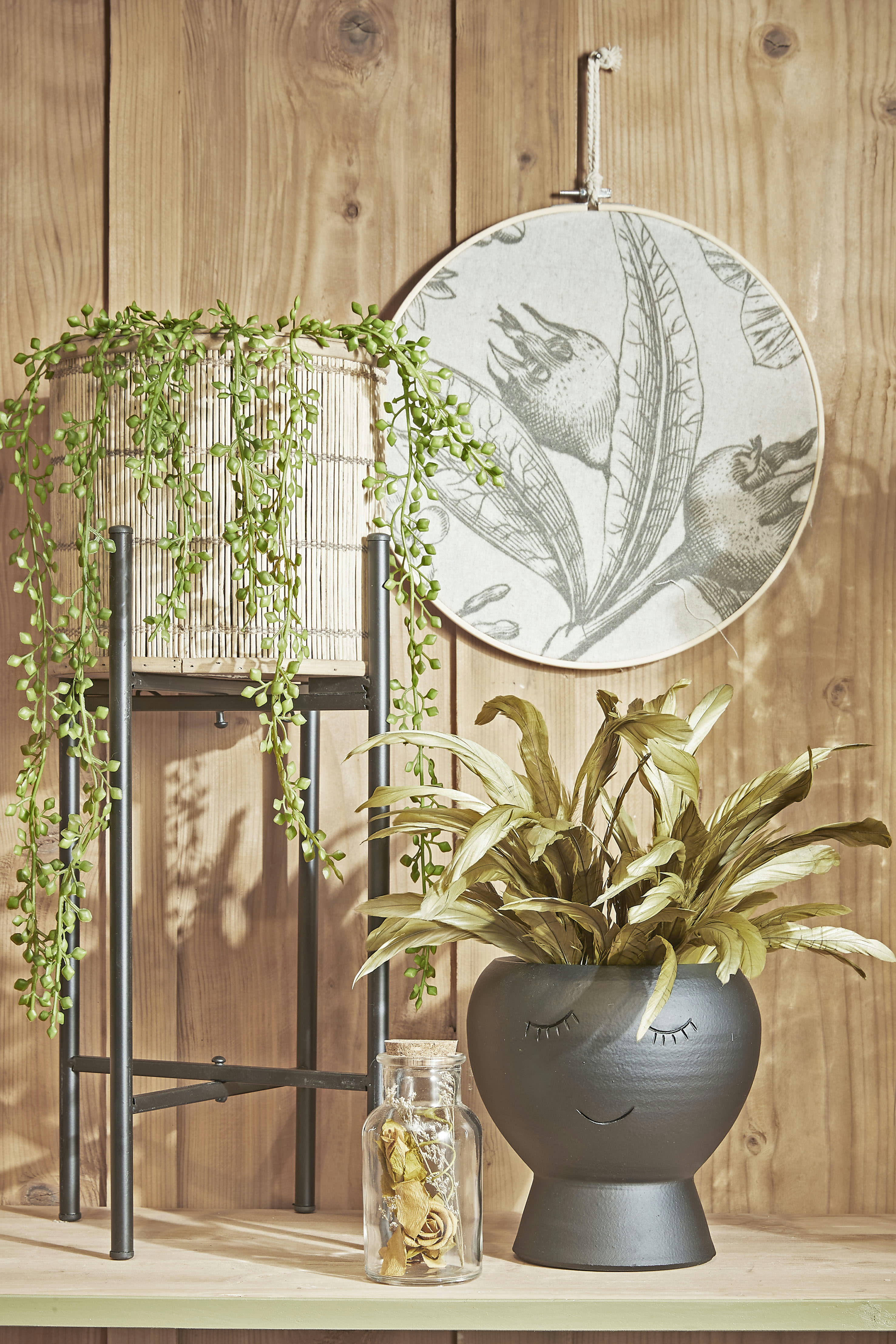 - Senecio artificielle à suspendre vert en pot H68