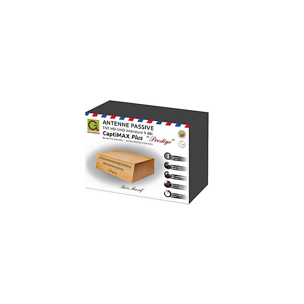 ANTENGRIN Captimax Plus Prestige Antenne TNT HD Intérieur Bois Compacte OPTEX