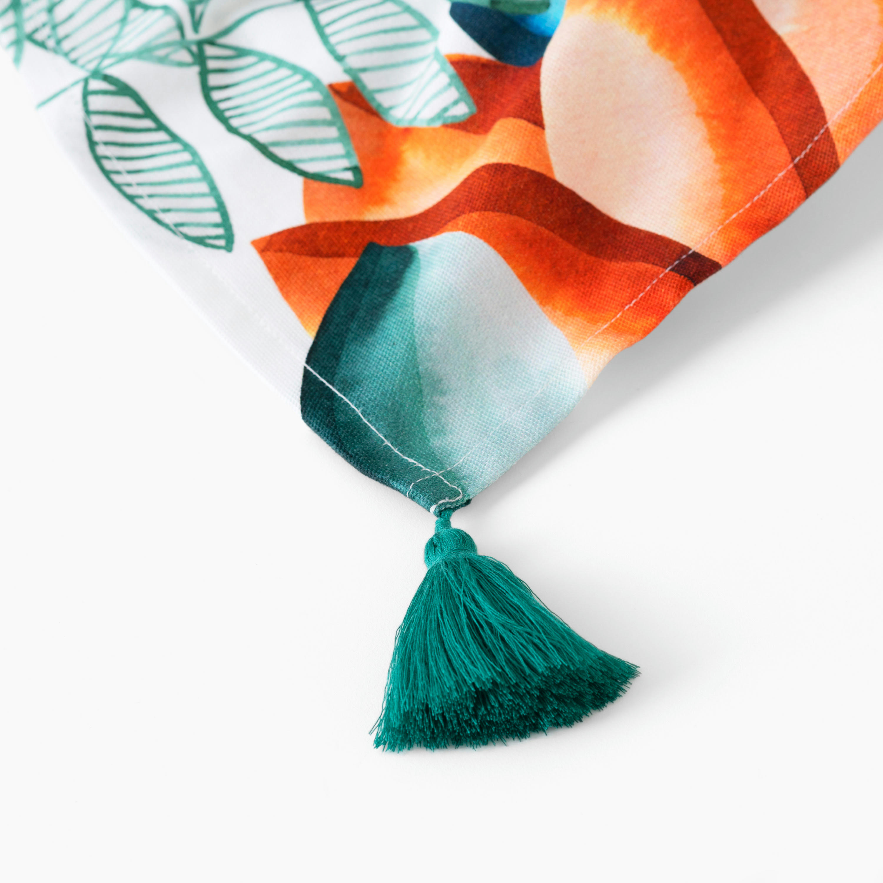 MACOUBA - Serviette de table coton imprimé bleu 42 x 42 cm