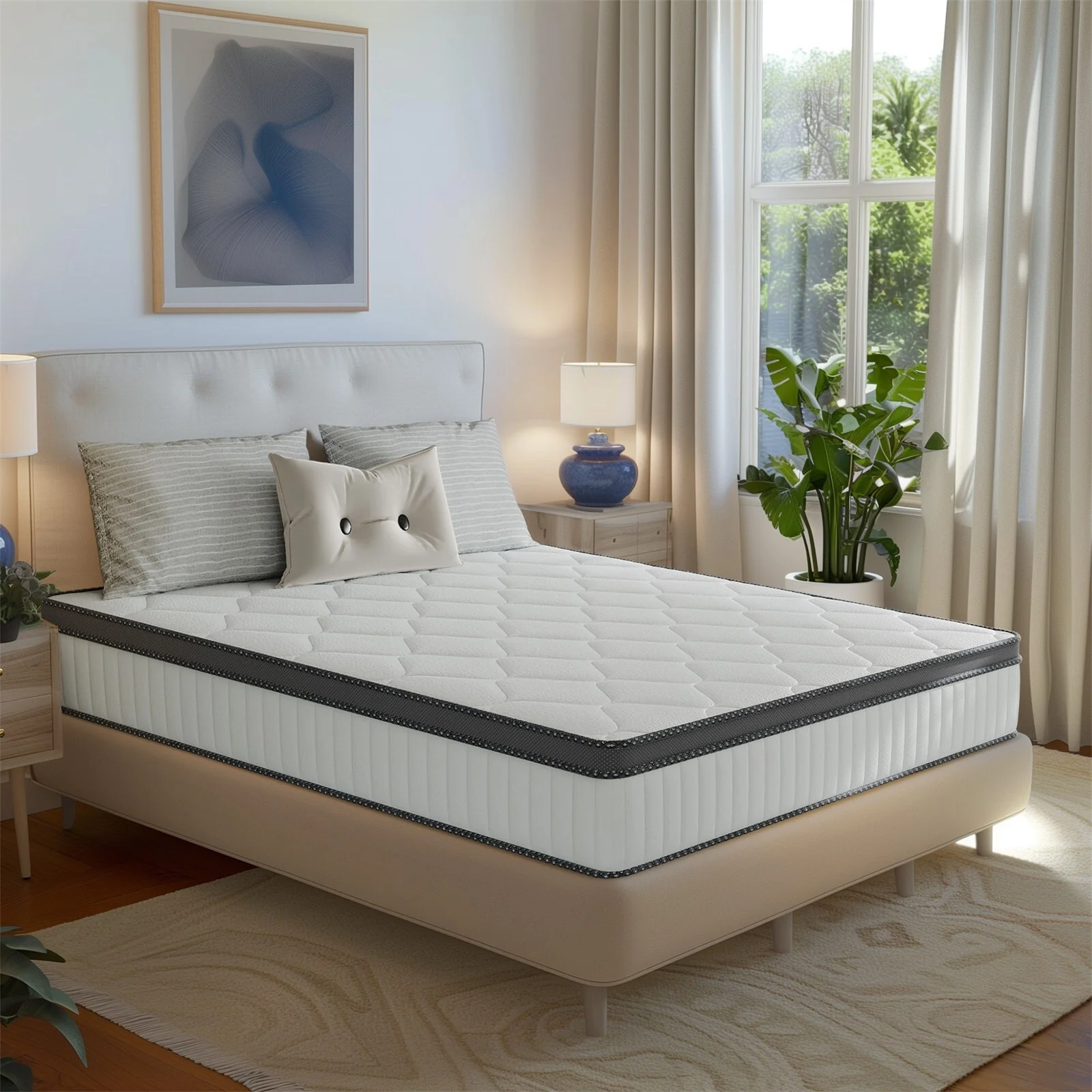 SweDrea 12 in. Plush Hybrid Memory Foam Mattress with CertiPUR-US and Oeko-TEX , Featuring Reinforced Springs.
