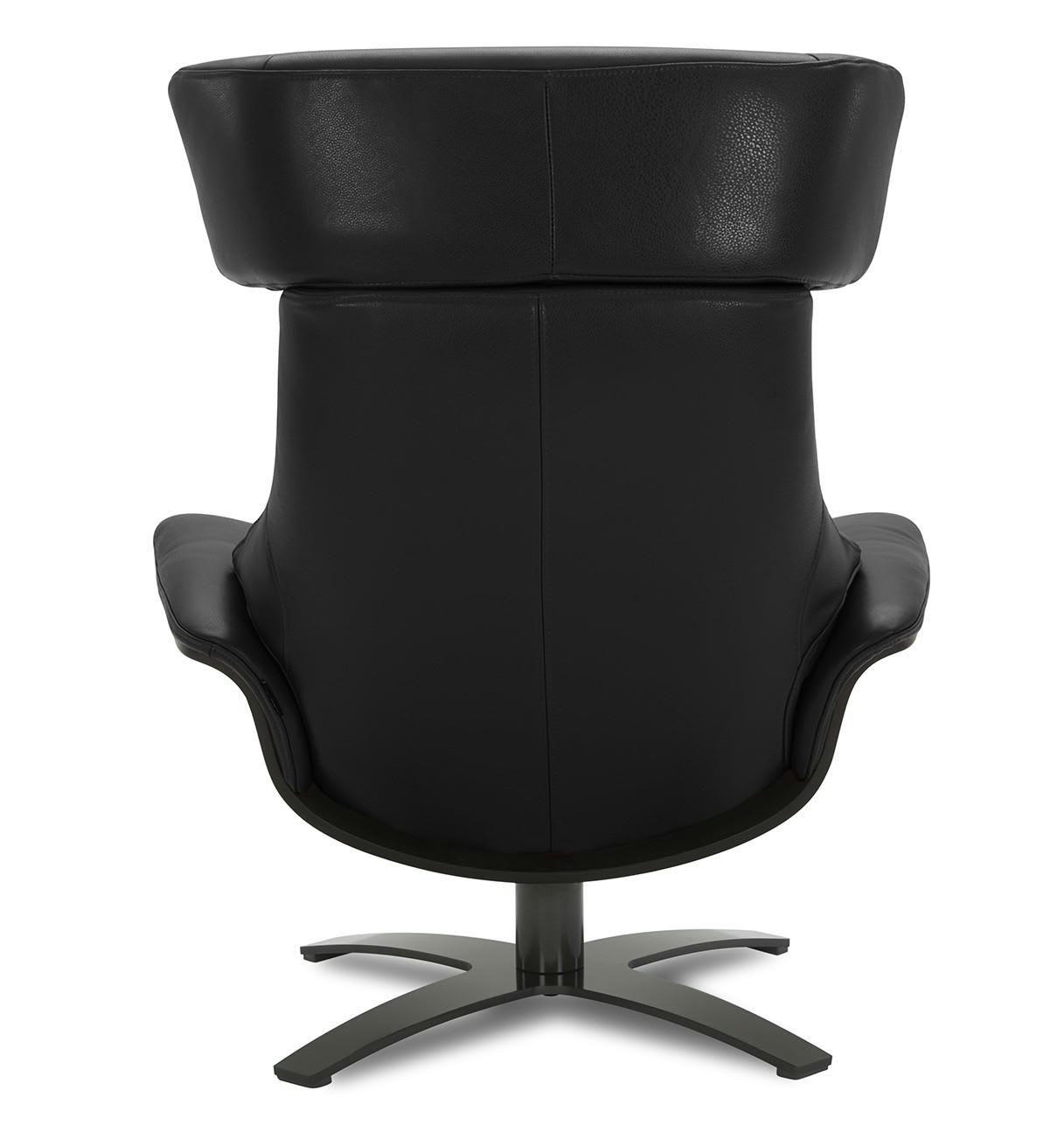 NAOS - Fauteuil en cuir et chêne noir - Cuir Noir