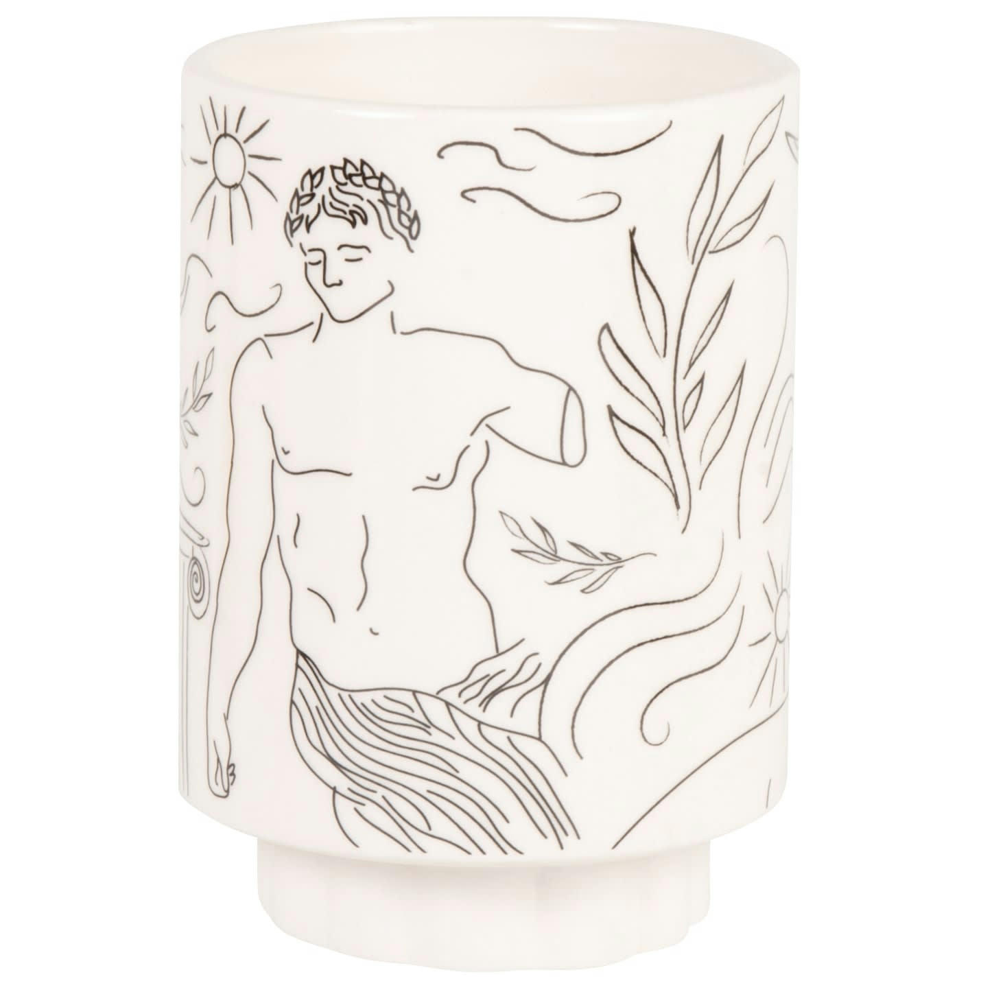 TERPSI - Bougie parfumée en céramique blanche et dessins noirs