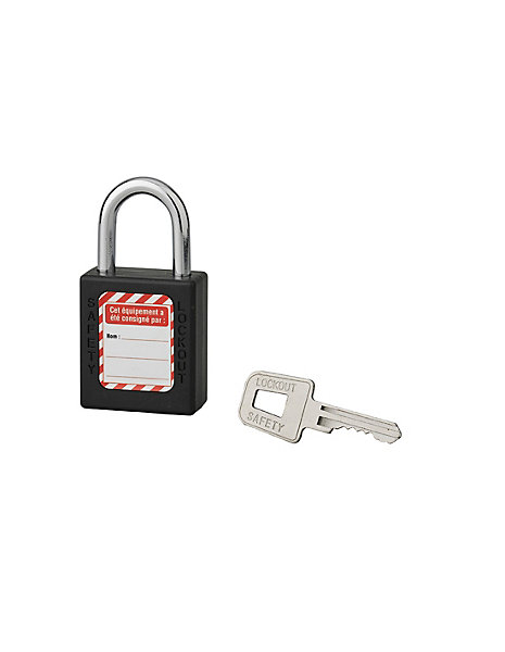 Cadenas de consignation 40mm, anse acier 25mm, Noir - Thirard