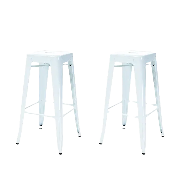 Legend Metalen barkruk wit - 65 cm - set van 2
