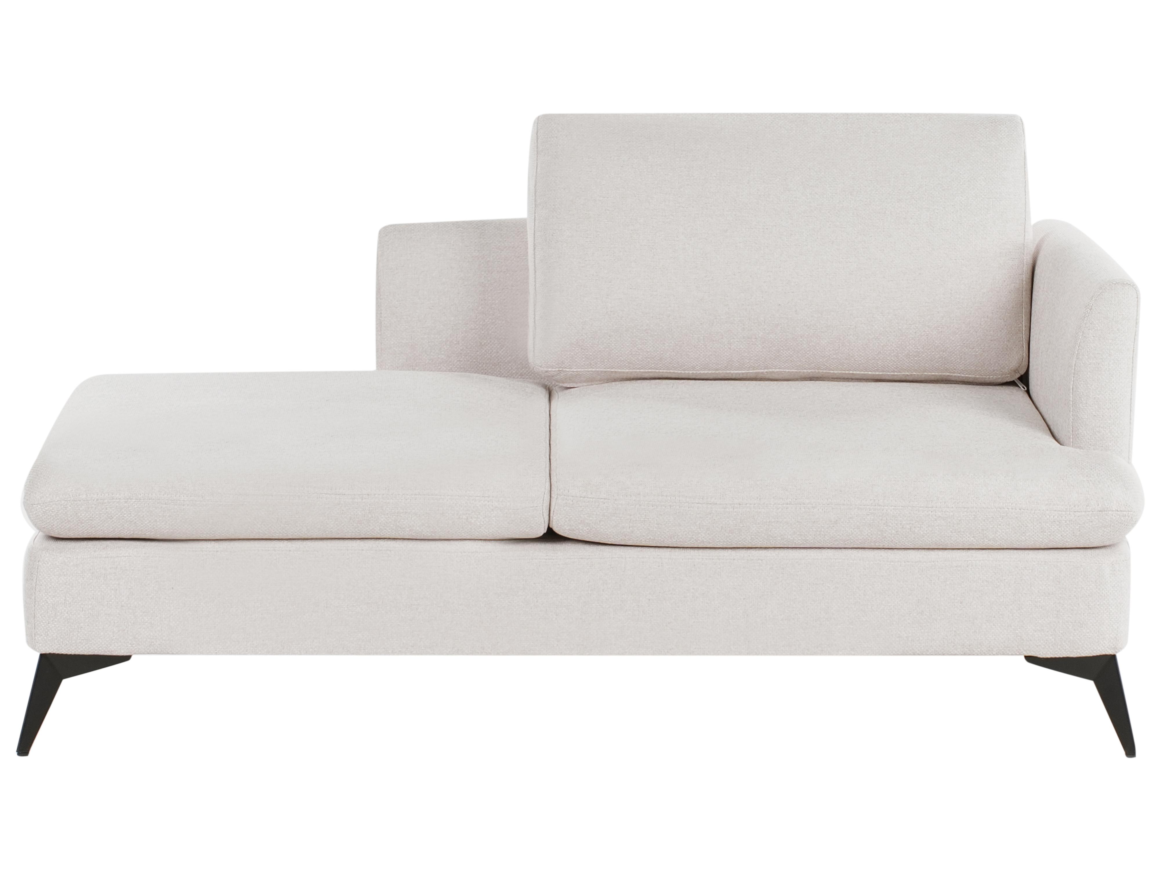Left-Hand Chaise Longue SIEVOZ Fabric Light Beige