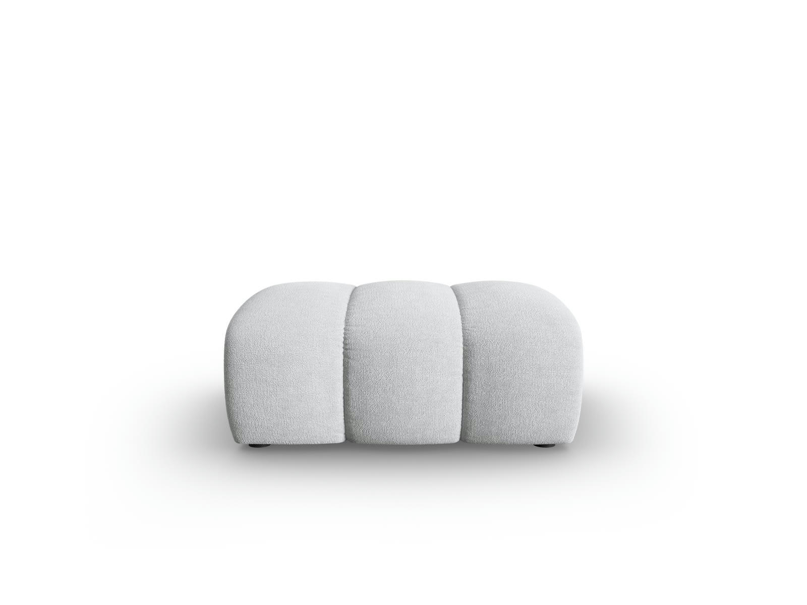LUPINE - Pouf 1 place en tissu chenille gris clair