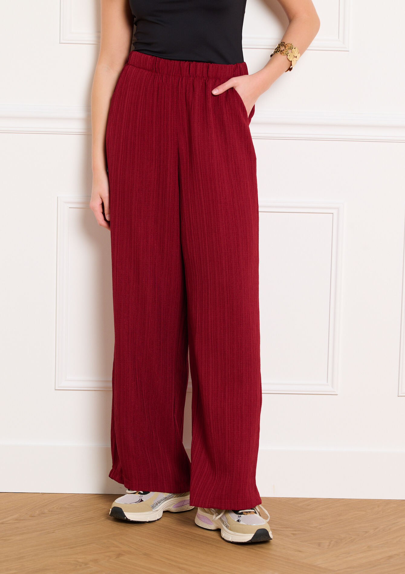 Wijde broek met textuur