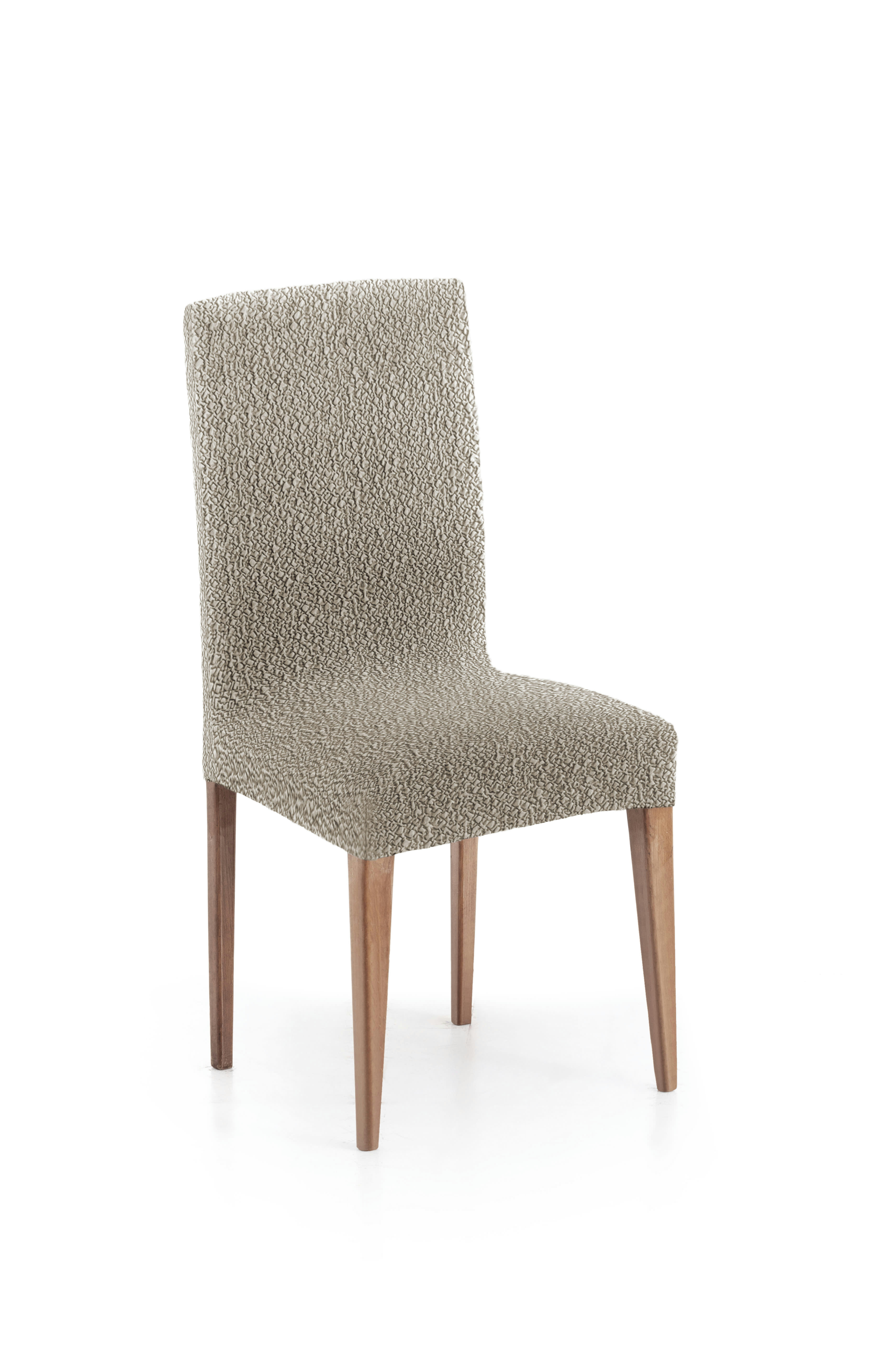 EYSA - Pack 2 housses de chaise avec dossier extensible taupe 40 - 50 cm
