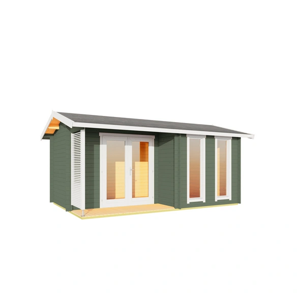 Gartenhaus »Riverside«, BxHxT: 540 x 250,8 x 357,1 cm, (Außenmaß inkl. Dachüberstand), grüngrau