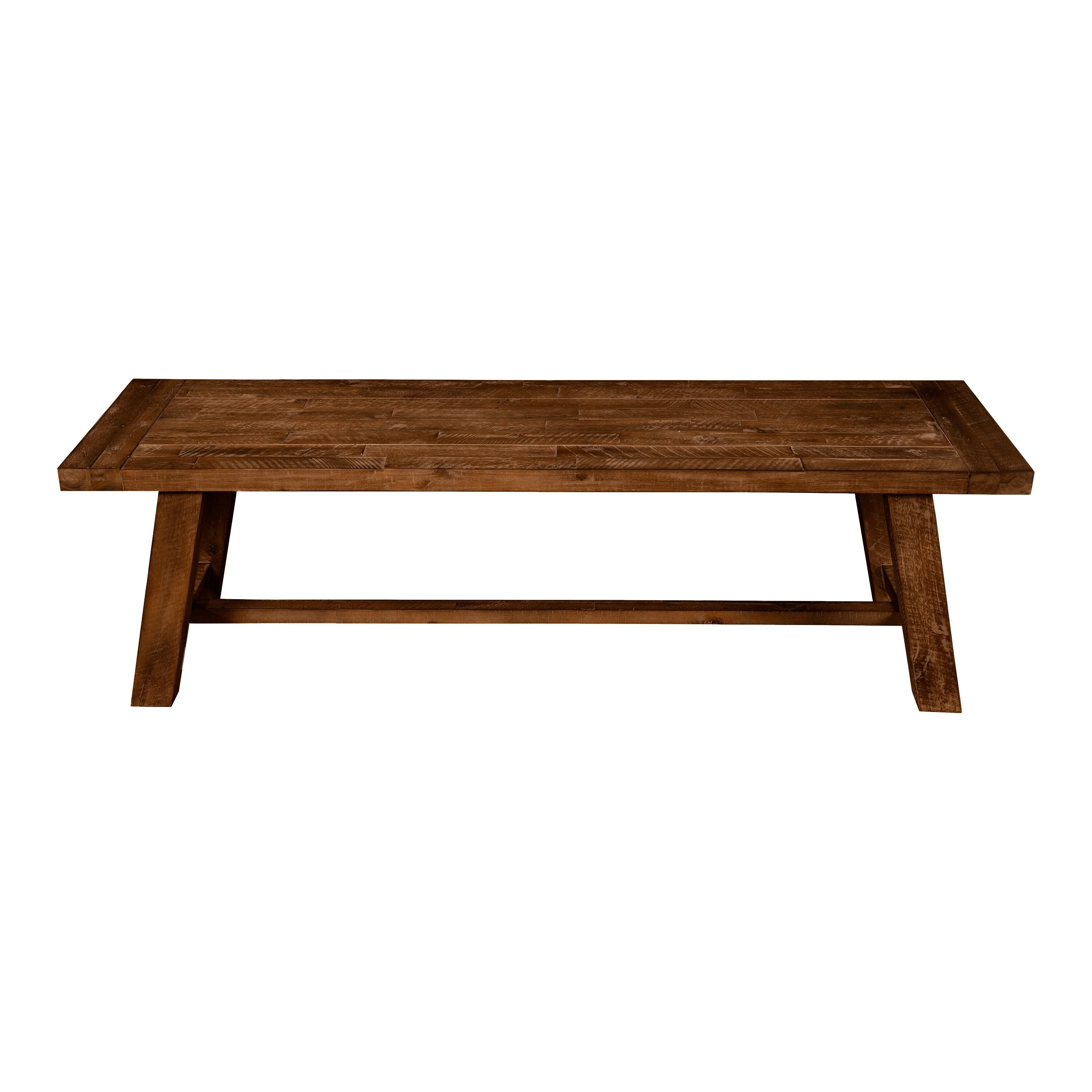 Bela Dining Bench, 60 Inch Rectangular Seat, Rich Brown Acacia Wood