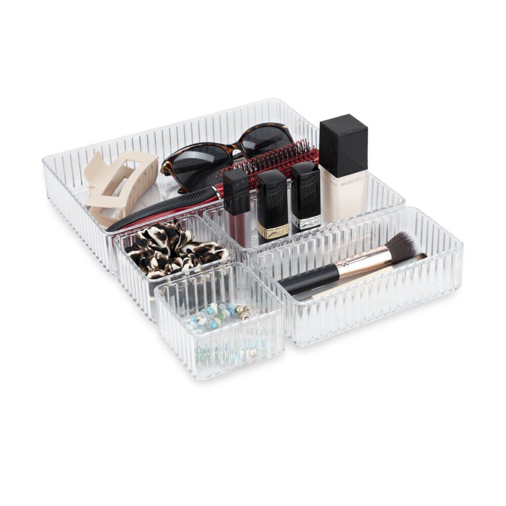 Rangement cosmétique x5 plastique transparent