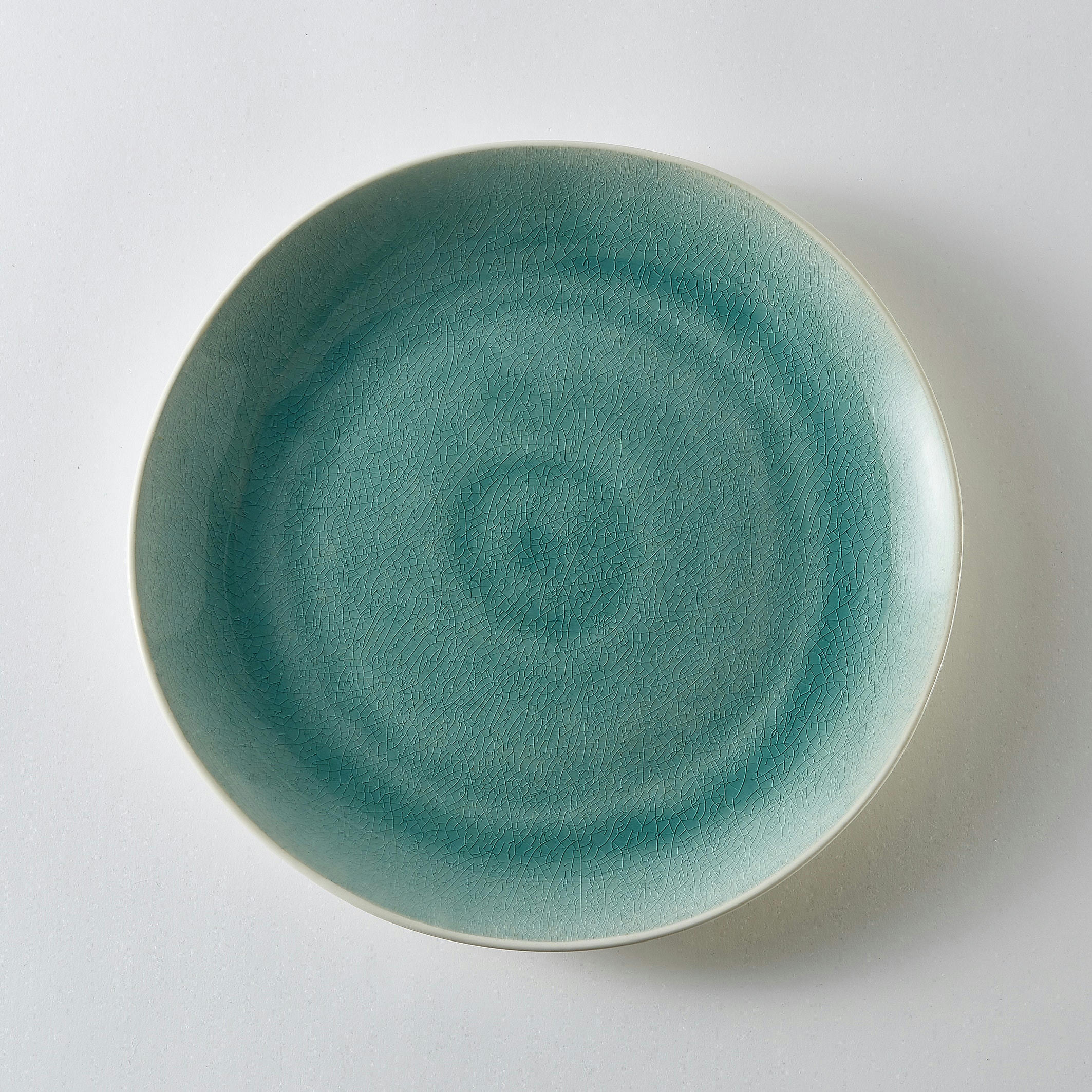 Lot 4 assiettes plates craquelées, GOGAIN