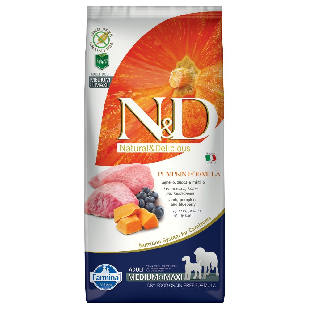 Farmina N&D Grain Free Pumpkin Adult Medium & Maxi with Lamb & Blueberry