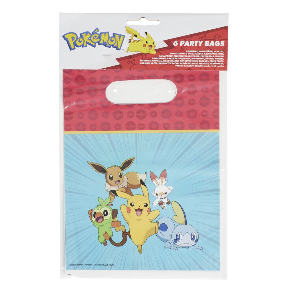 Sac cadeau x4 Pokémon en papier 17xH25cm