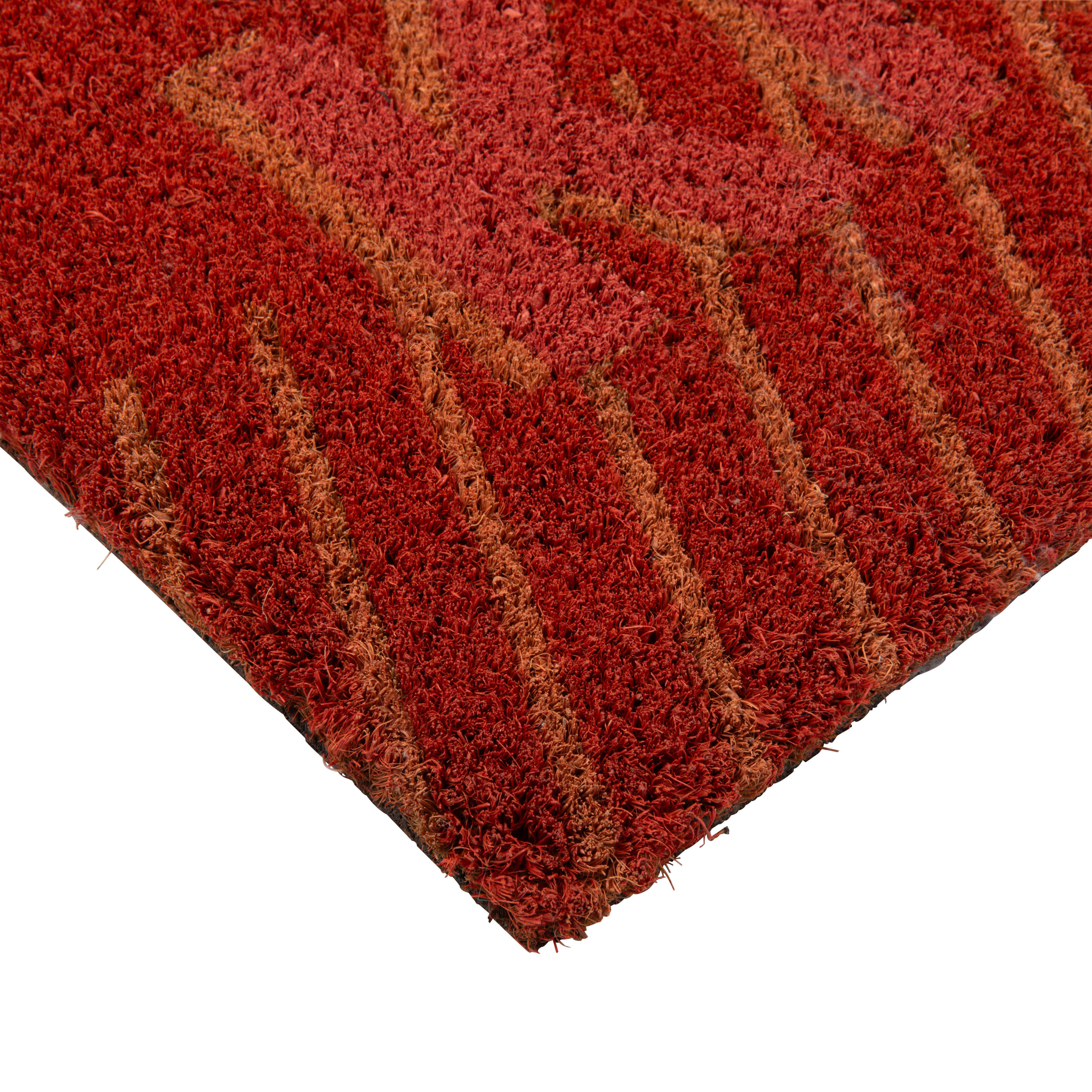 KNOCK - Paillasson en fibre de coco avec inscriptions orange et rose 40x60
