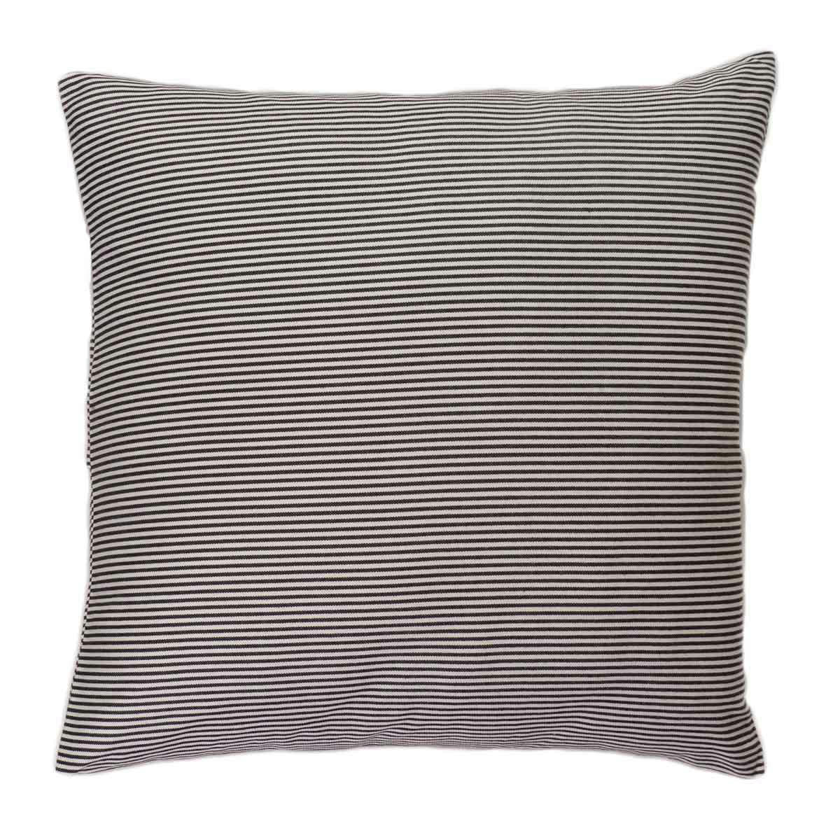 TANGER - Housse de coussin en coton à rayures noir et blanc 60 x 60