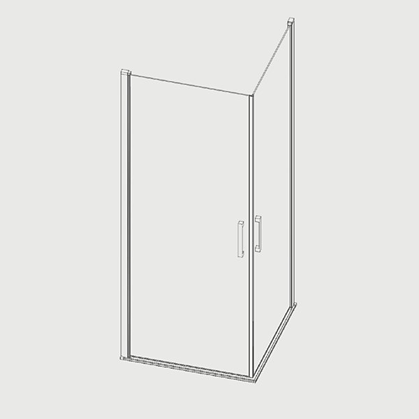 Paroi de douche accès en angle 2 portes pivotantes NARDI 55 x 55 cm