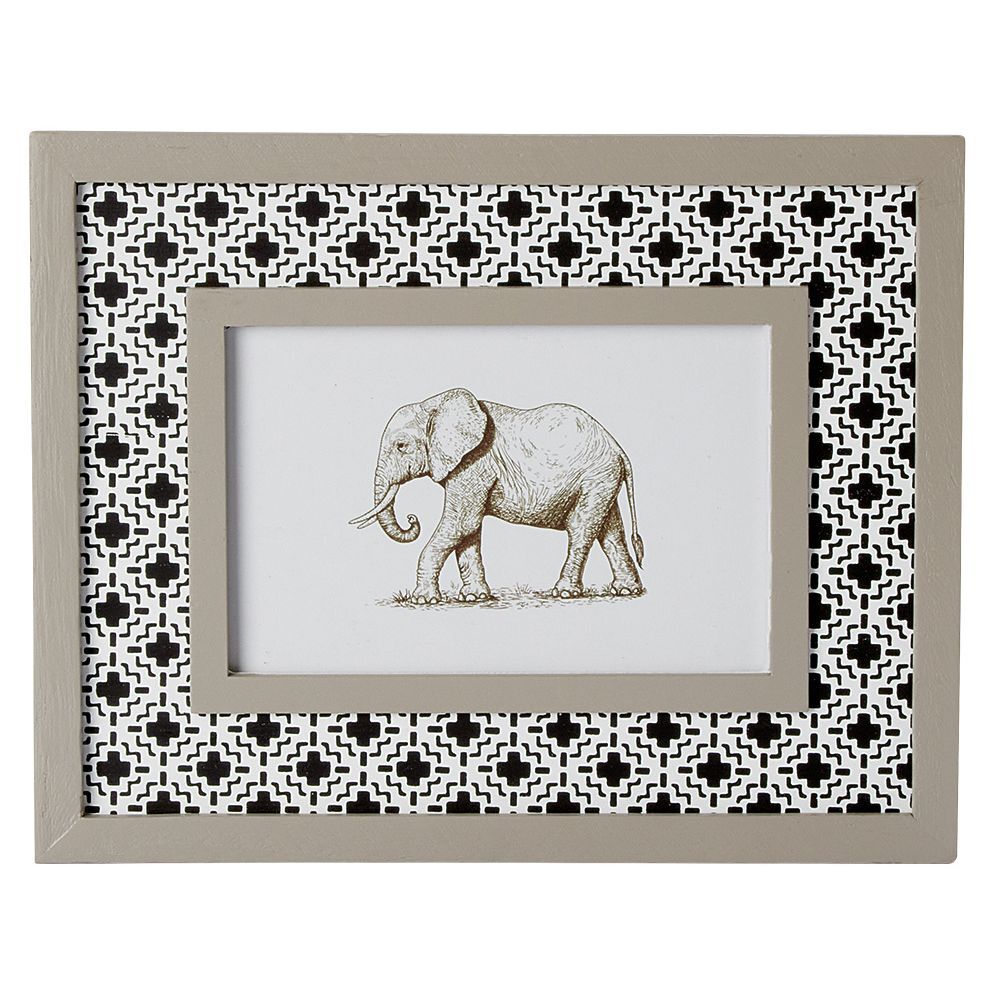 Cadre photo motif géométrique éléphant pour photo 10x15cm (2 modèles)