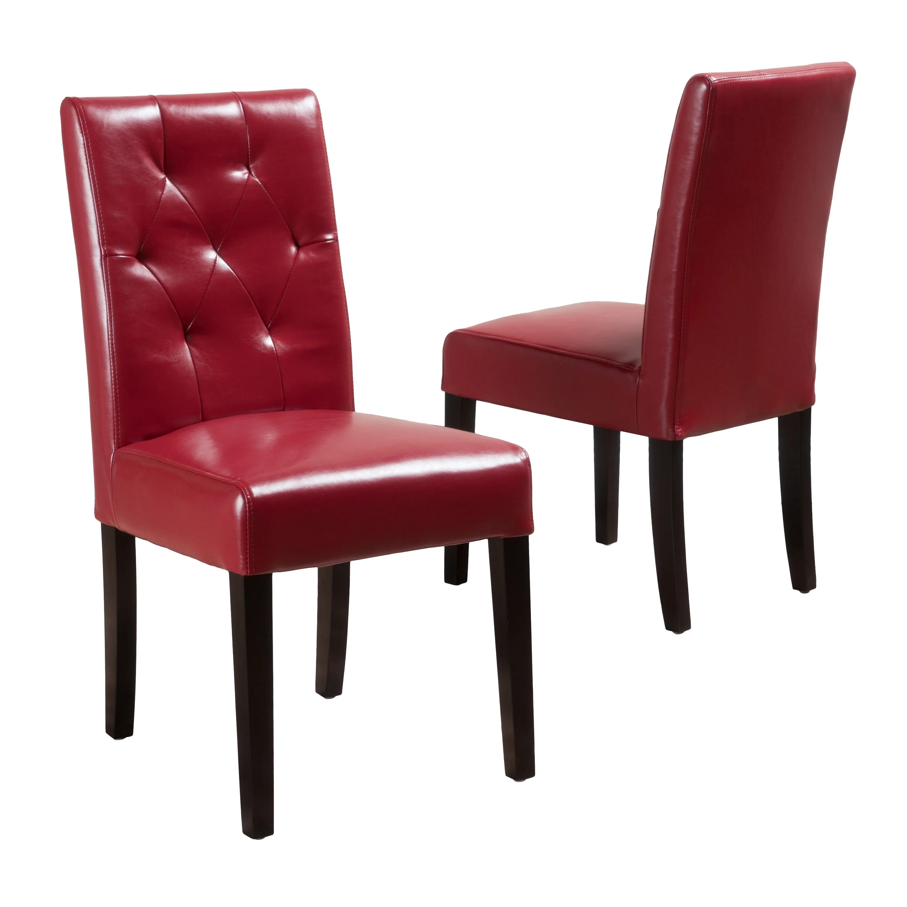 Roomfitters Tufted Dining Chair Set of 2, Elegant Padded Seating, Red