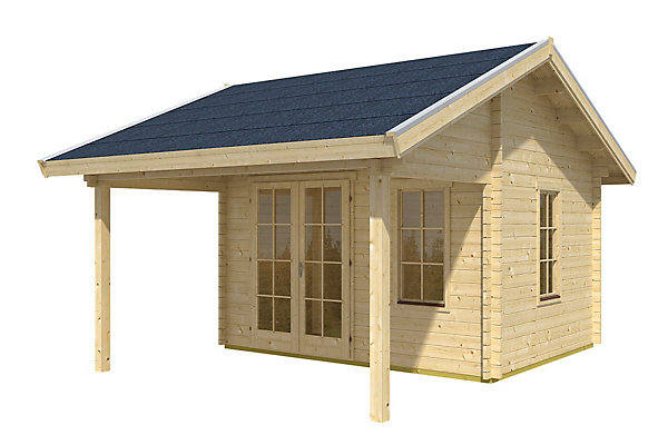 Chalet de loisirs SKAN HOLZ CALGARY 380x300cm, 70mm, toit isolable (pour bardeaux)