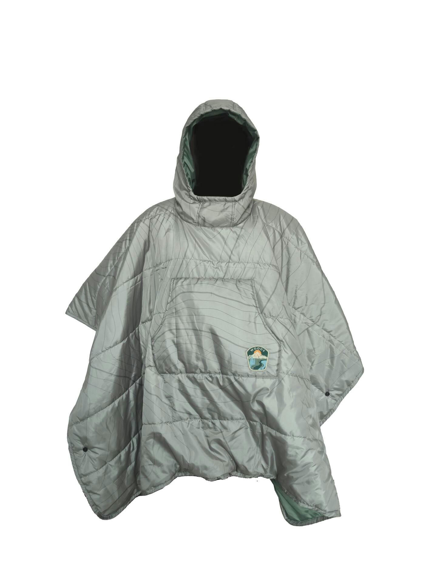 Woods Insulated Reversible Camping Poncho, One-Size