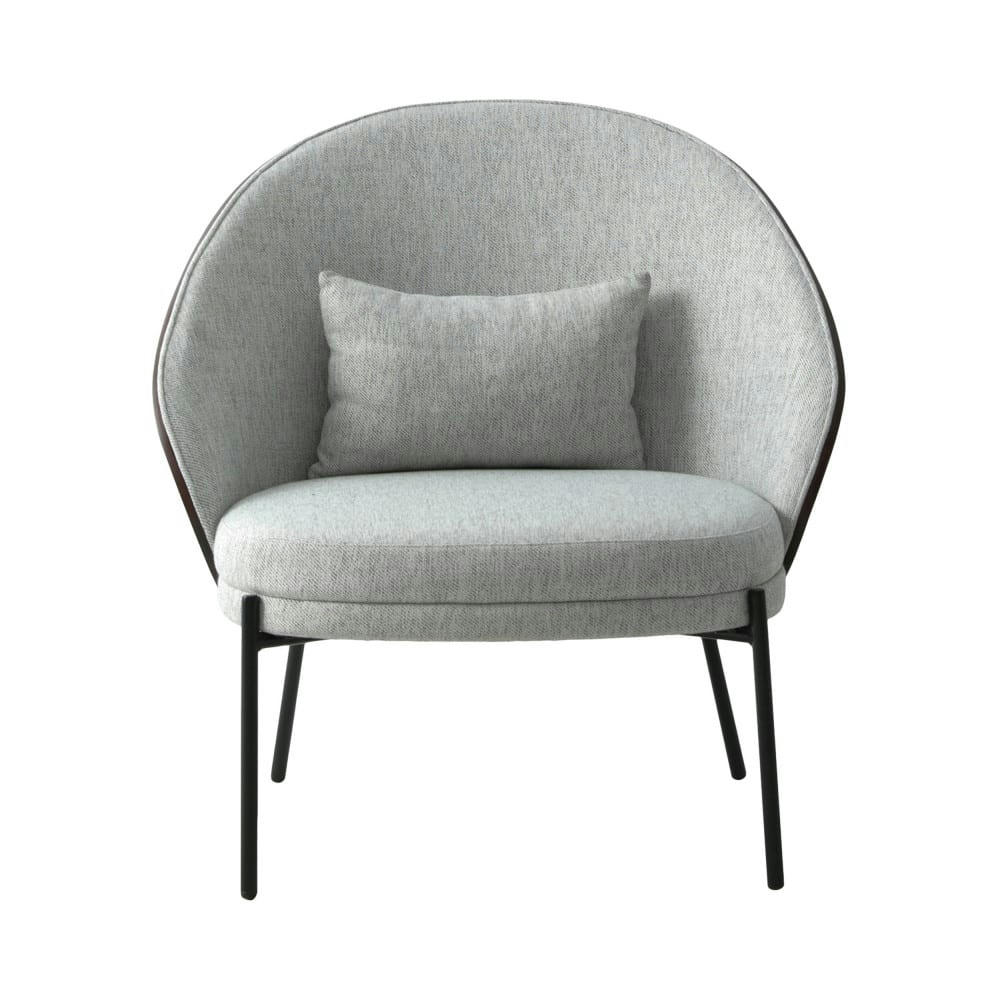 CANELAS - Fauteuil en tissu et métal gris clair