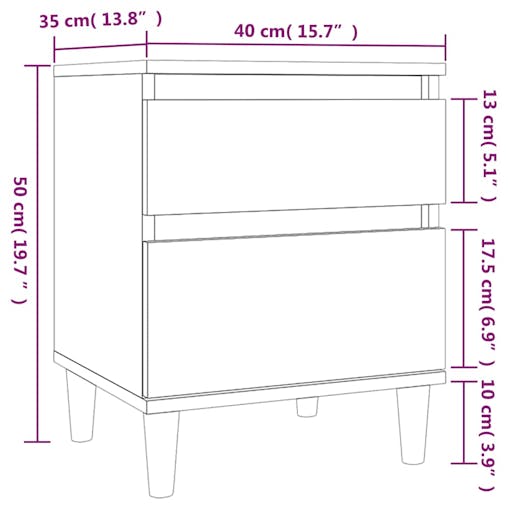 NNEVL Bedside Cabinet Concrete Grey 40x35x50 cm