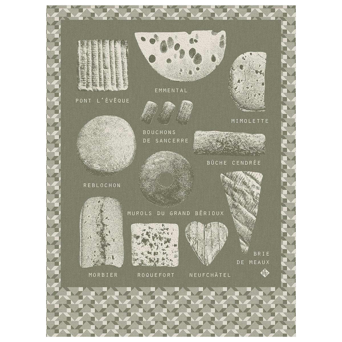FROMAGES - Torchon en coton roquefort 60 x 80