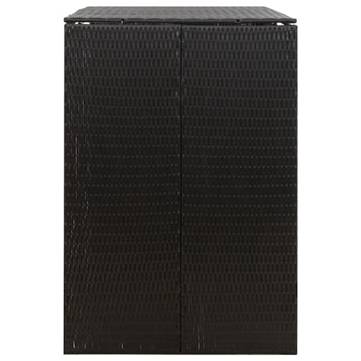 NNEVL Double Wheelie Bin Shed Black 140x80x117 cm Poly Rattan