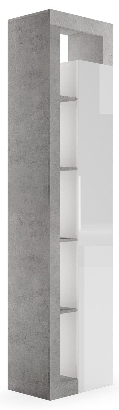 Benvenuto Design Hamburg HG Wit   Beton Badkamerkast 1-Deur 4-Planken
