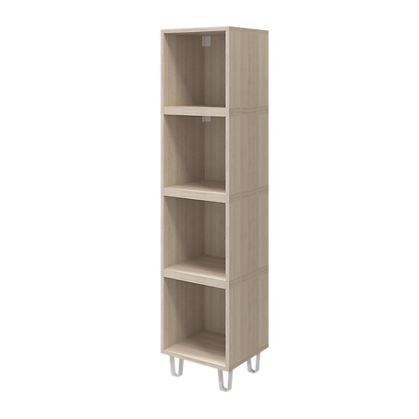 Colonne de rangement sur pieds effet chêne GoodHome Atomia H. 161 x L. 37,5 x P. 35 cm