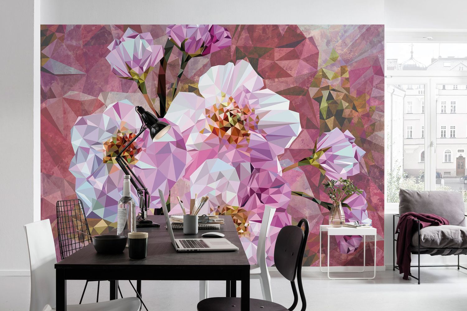 Sanders & Sanders fotobehang bloesems roze - 368 x 248 cm - 612327