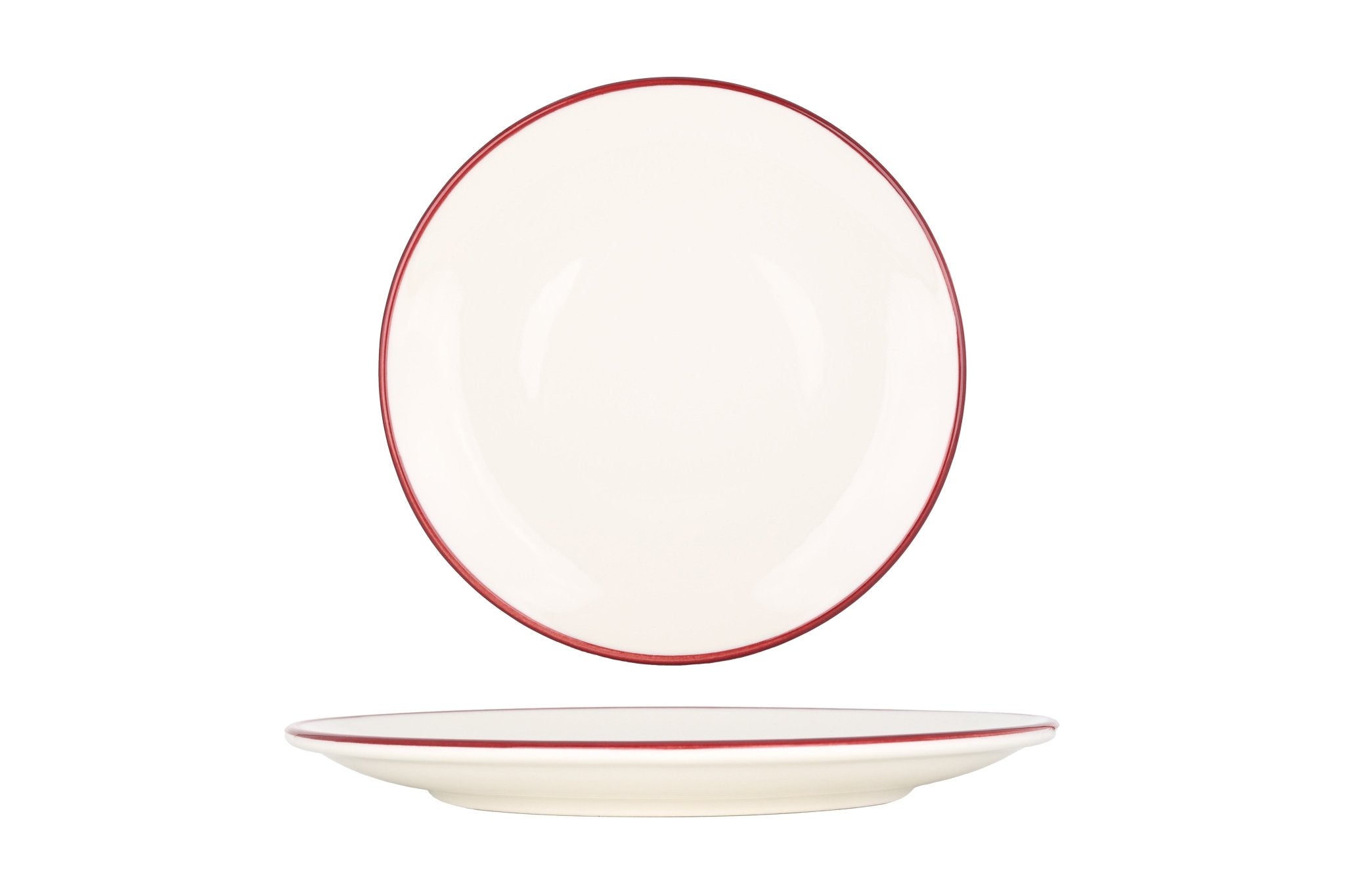 Bonna Gebaksbord - Linea Burgundy - Porselein - 21 cm - set van 6