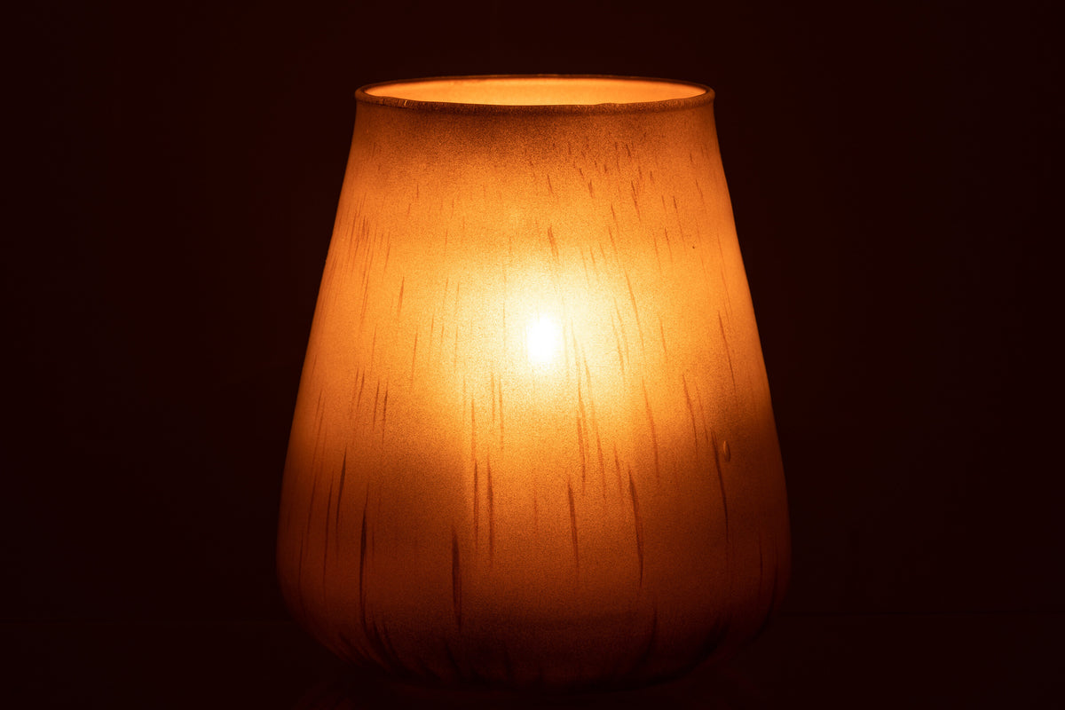 J-Line windlicht Antiek - glas - bruin - large