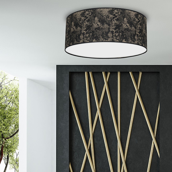 Lampa sufitowa Satino 40 cm tkaninowa czarna