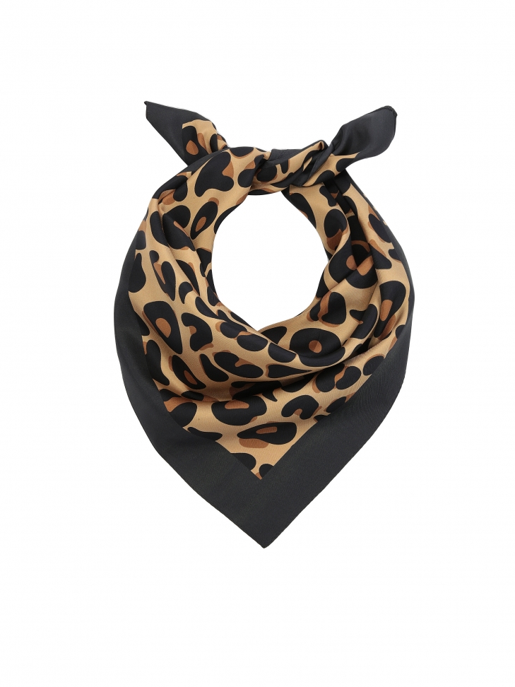 Silk lepoard-patterned scarf