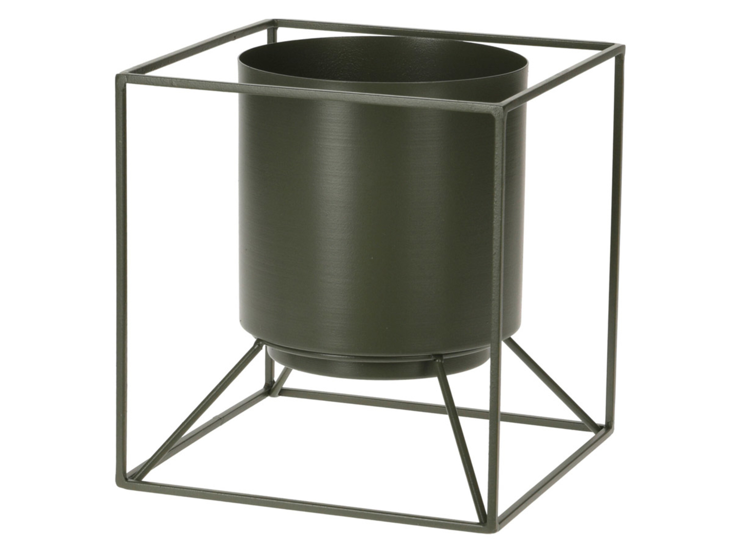 Osłonka na doniczkę metalowa 18 cm zielona