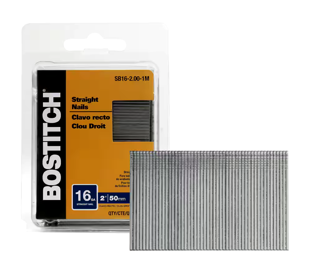 Bostitch 16-Gauge Coated Bright Straight Finishing Nails, 2-in, 1000-pc