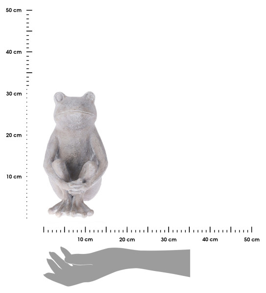 Figurka ogrodowa żaba wzór 2 szara dekoracyjna 31 cm