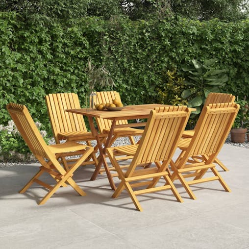 NNEVL Folding Garden Chairs 6 pcs 47x47x89 cm Solid Wood Teak
