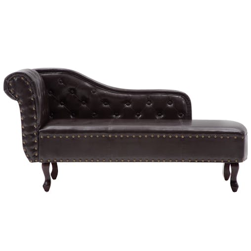 NNEVL Chaise Longue Dark Brown Faux Leather