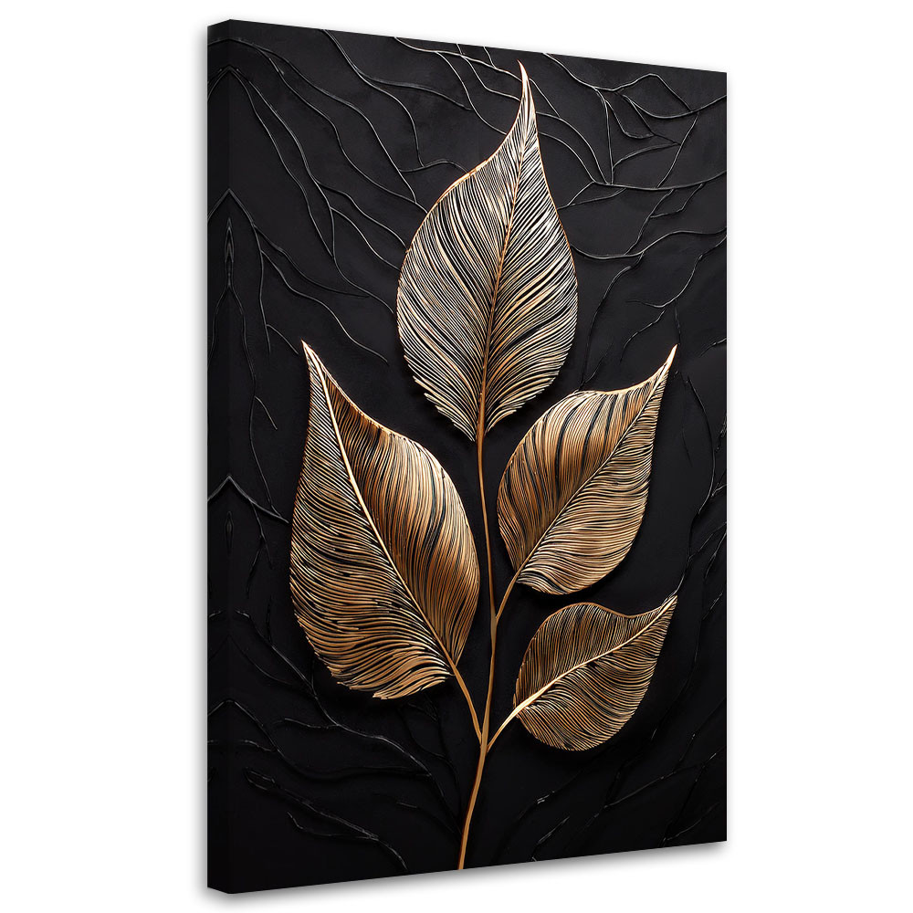 Feeby Obraz na płótnie, Liście Glamour Minimalizm 40x60