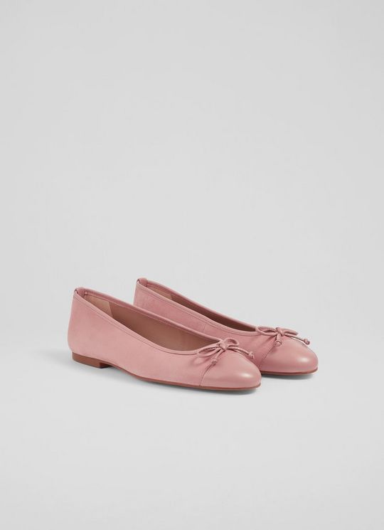 Kara Pink Suede Ballerina Pumps