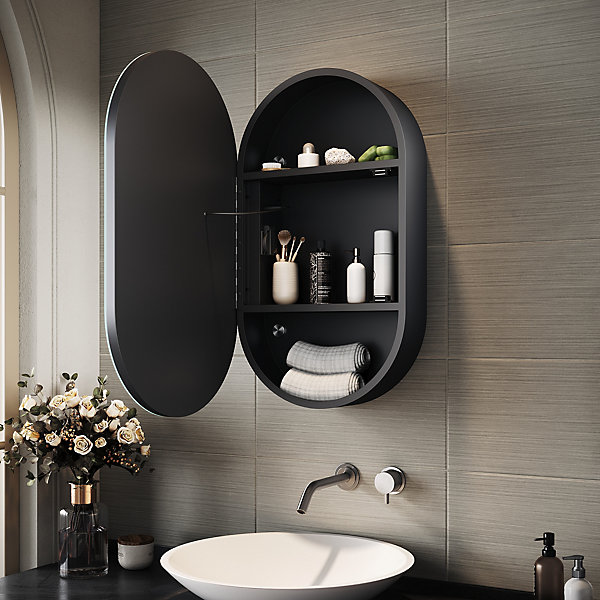 Armoire de toilette SIRHONA 40x70cm Touch LED Tri-couleur Température  Anti-buée  Prise rasoir