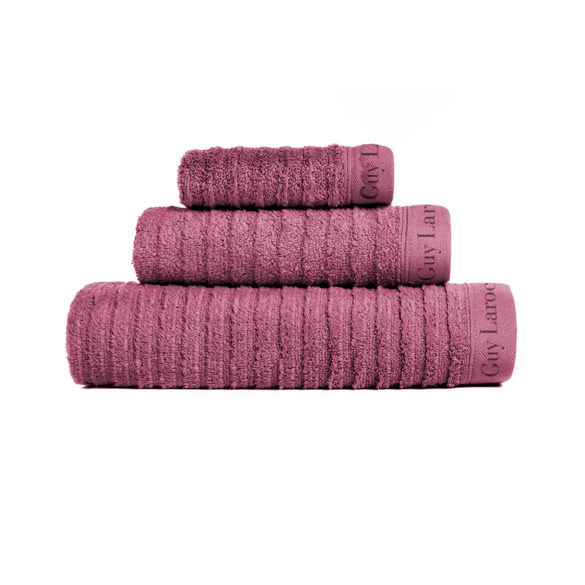 PALACE SET - Set de bain trois pièces (30x50+50x100+70x140)  framboise