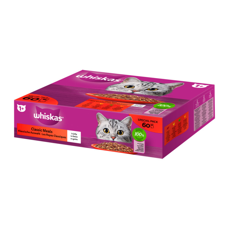 Patée pour chat 1  Les Repas Classique en gelée 85 g 60 pièces WHISKAS